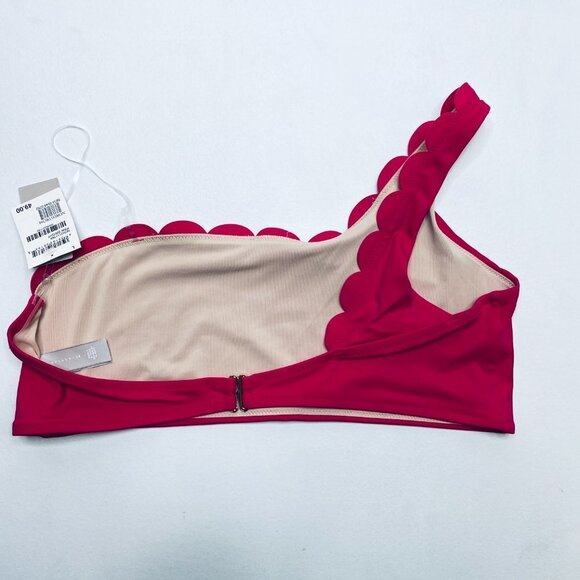 Chelsea28 Pink Scalloped One Shoulder Bikini Top - Picture 7 of 10